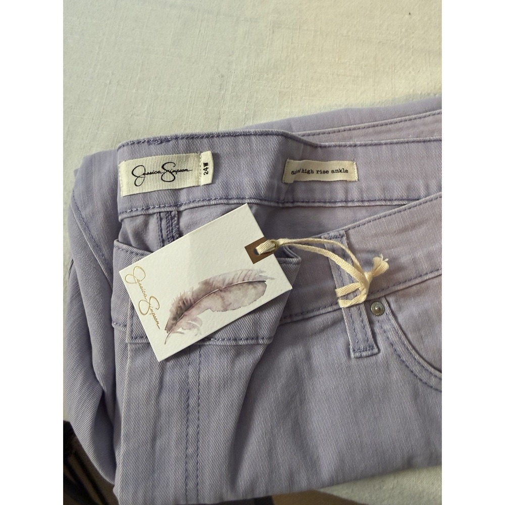 Jessica Simpson Shape Sculpt Cropped Jeans 24W Lilac High Rise Ankle NWT - Picture 3 of 6